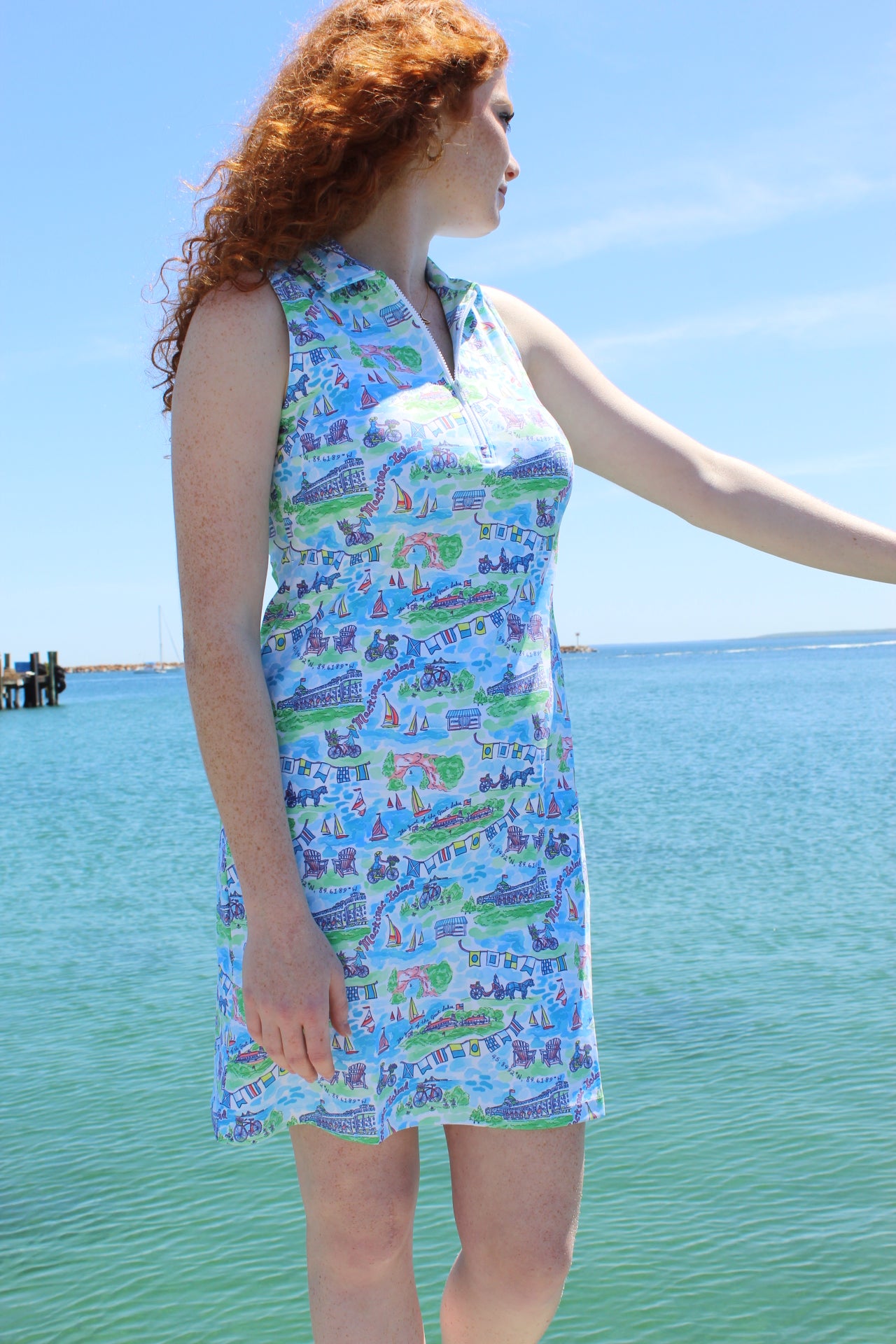 Weekend On Mackinac Katherine 1/4 Zip Dress